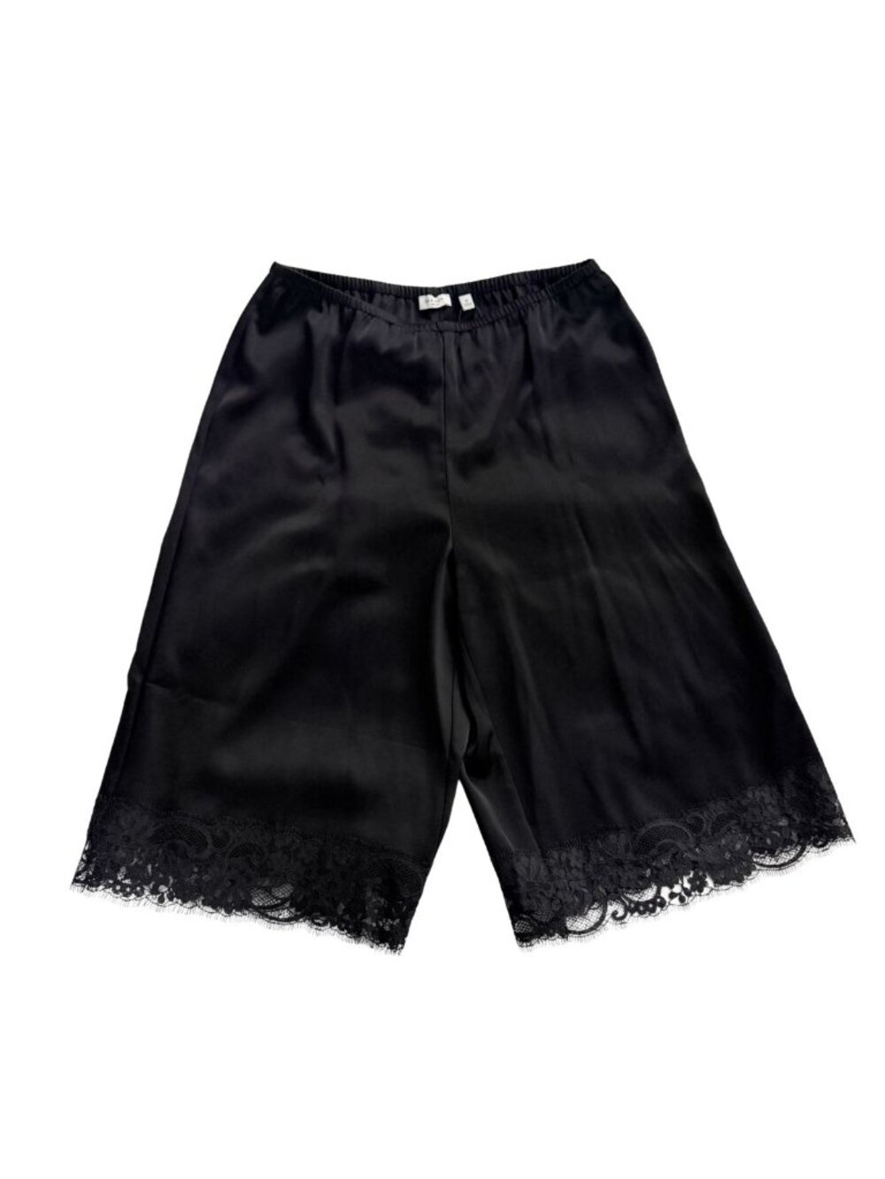 Aritzia Babaton Mitte Satin Short Double Satin Shorts With Lace Trim